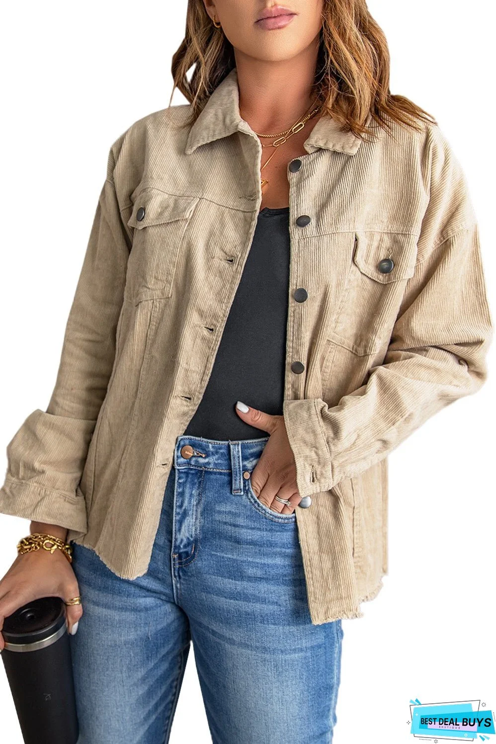 Khaki Pocket Corduroy Jacket