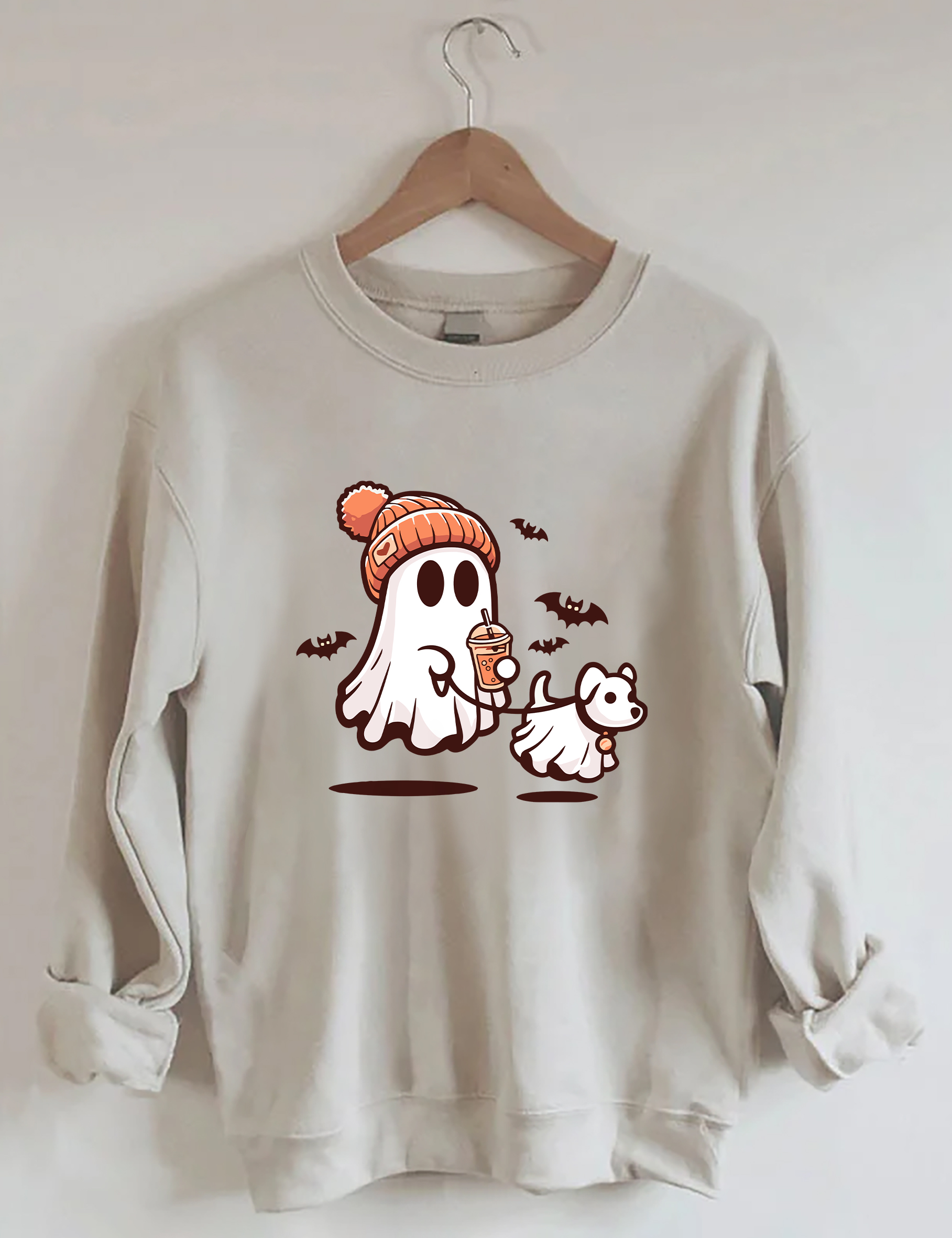 Ghost With Walking Dog Sweatshirt