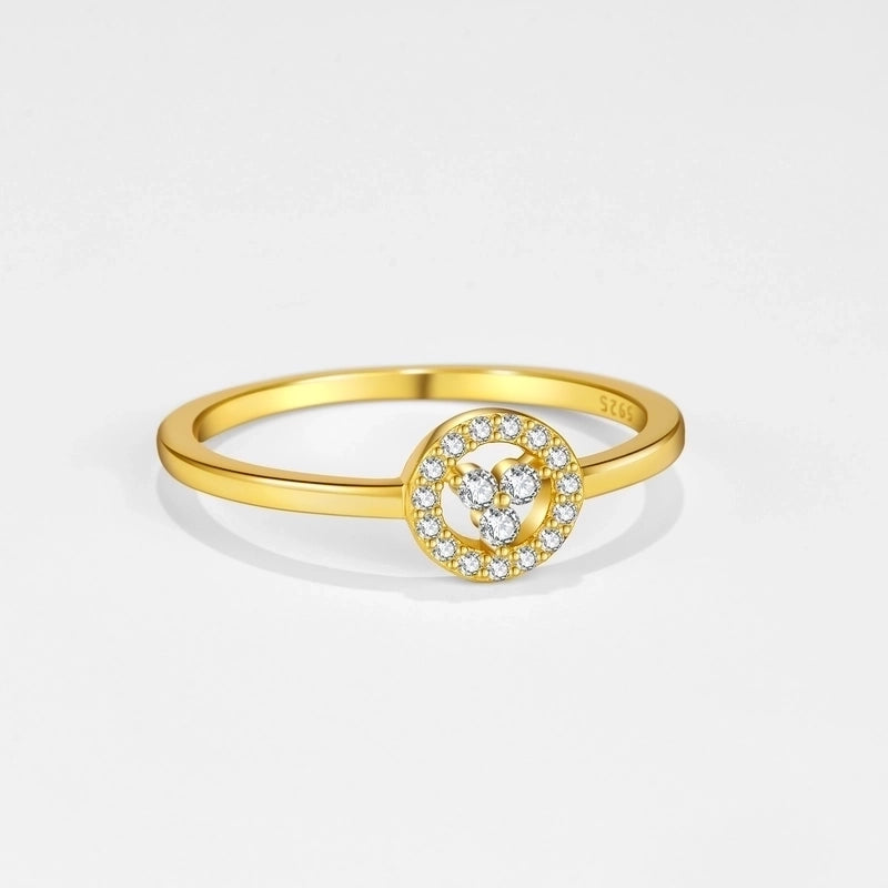 18K Gold Plated White Gold Plated 925 Sterling Silver Zircon Solid Color Rings