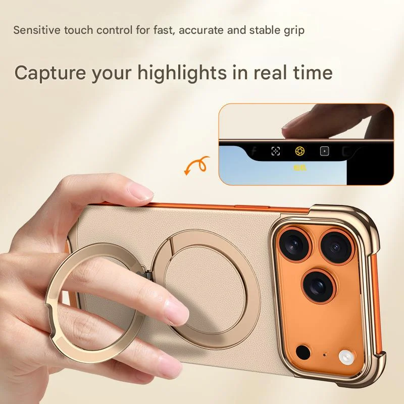 Electroplating borderless leather protective case