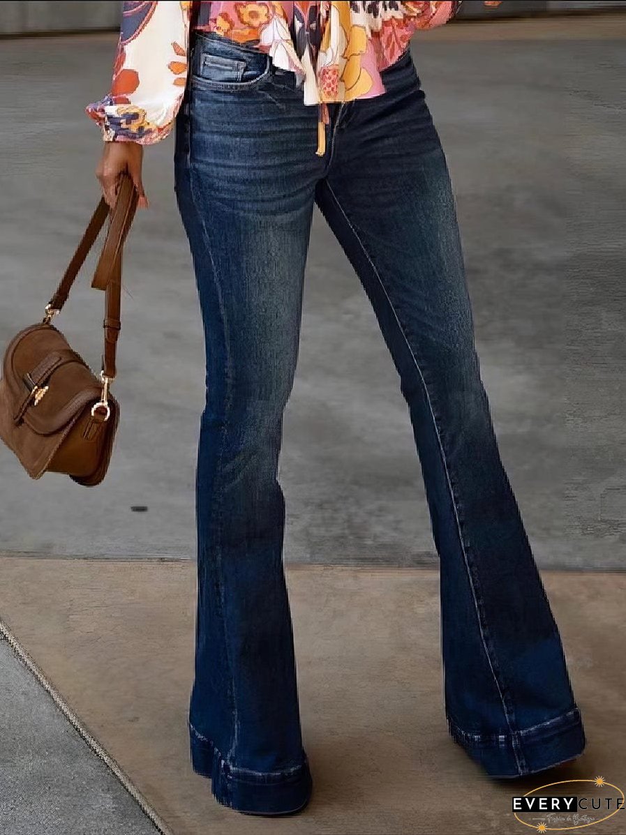 Trendy Flared Leg Jeans