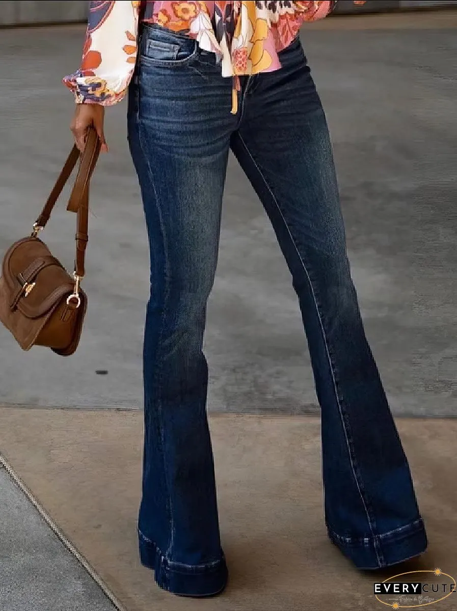 Trendy Flared Leg Jeans