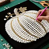 (25x25cm)DIY Pearl Painting Pumpkin Framed Handmade Pearl Material Art Kit Living Room Decor
