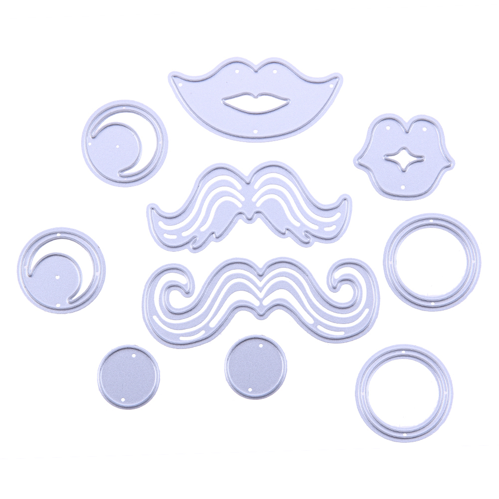 

8pcs Halloween Beard Eyes Mouth Cutting Die Stencil Craft Decor Embossing-142002, 501 Original