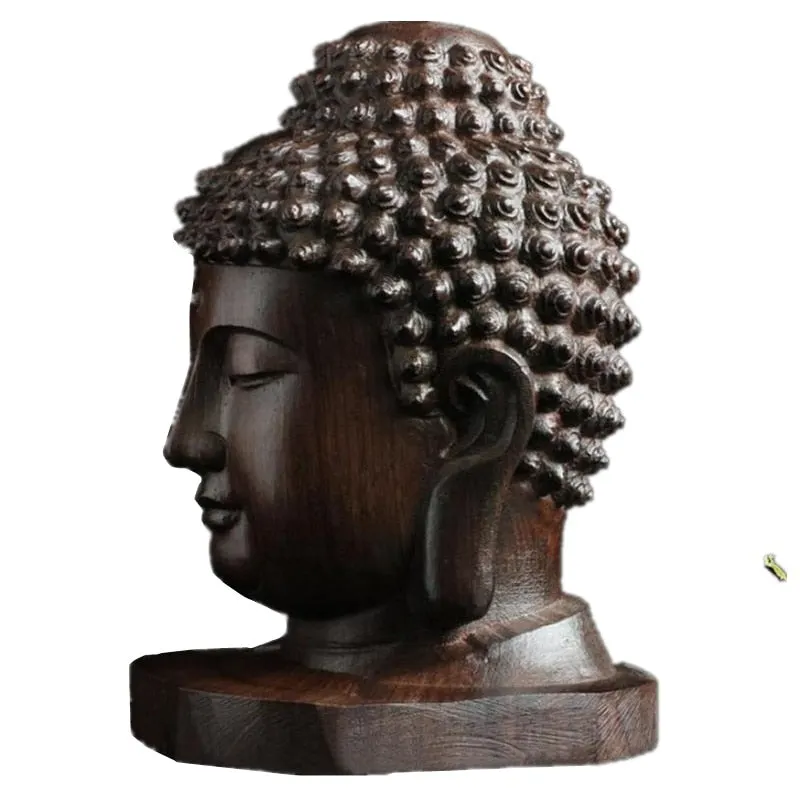 2.36 Wood Sakyamuni Statue 6cm Wooden Buddha Statue Creative Tathagata Figurines Mahogany India Buddha Head Crafts