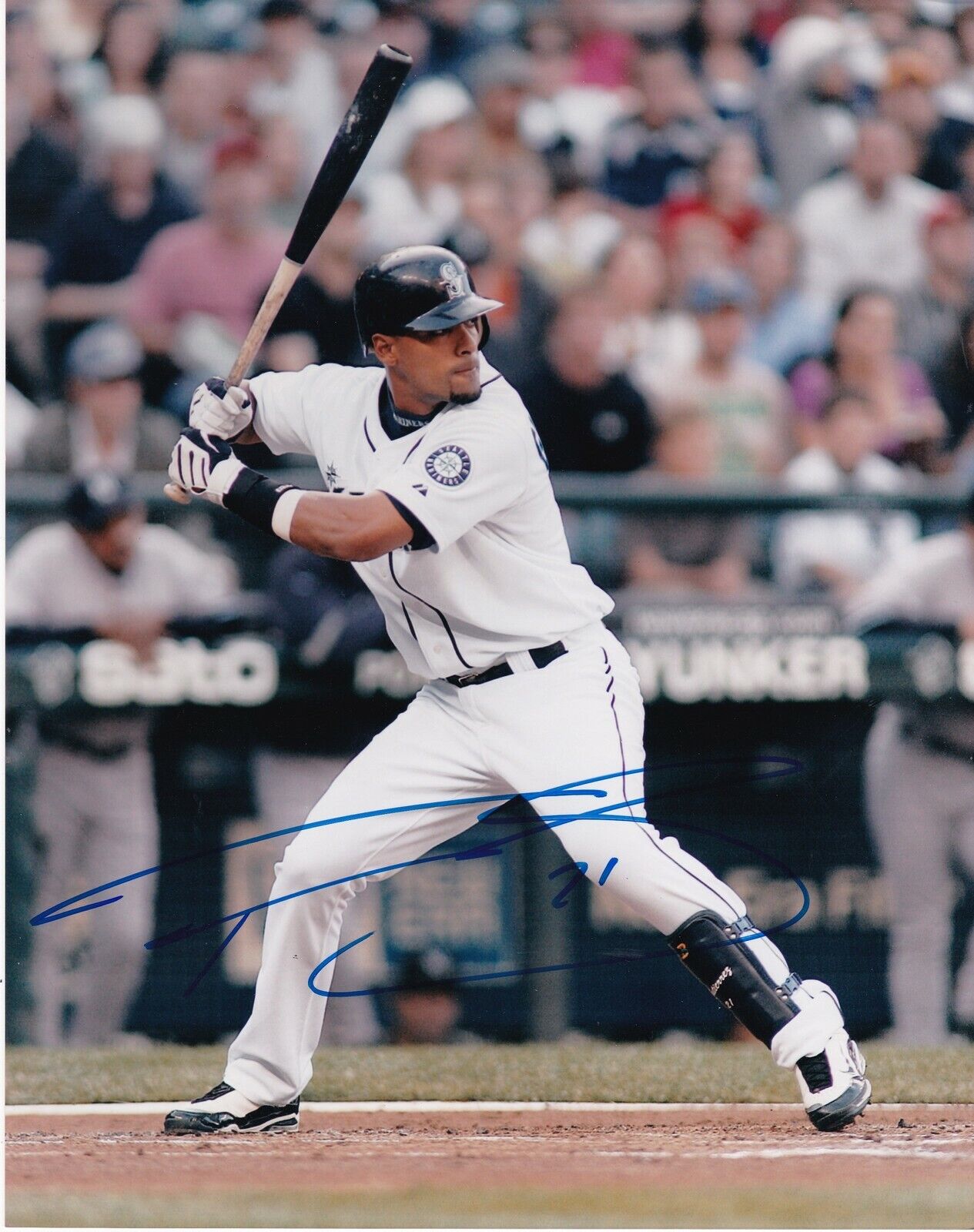 FRANKLIN GUTIERREZ SEATTLE MARINERS ACTION SIGNED 8x10