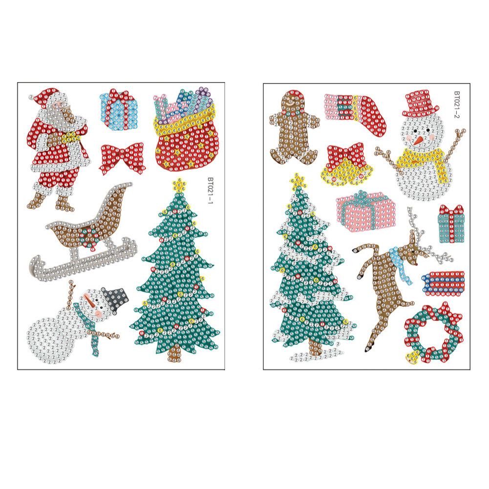 DIY New Diamond Painting Stickers for Christmas (two small sheets) (BT021)