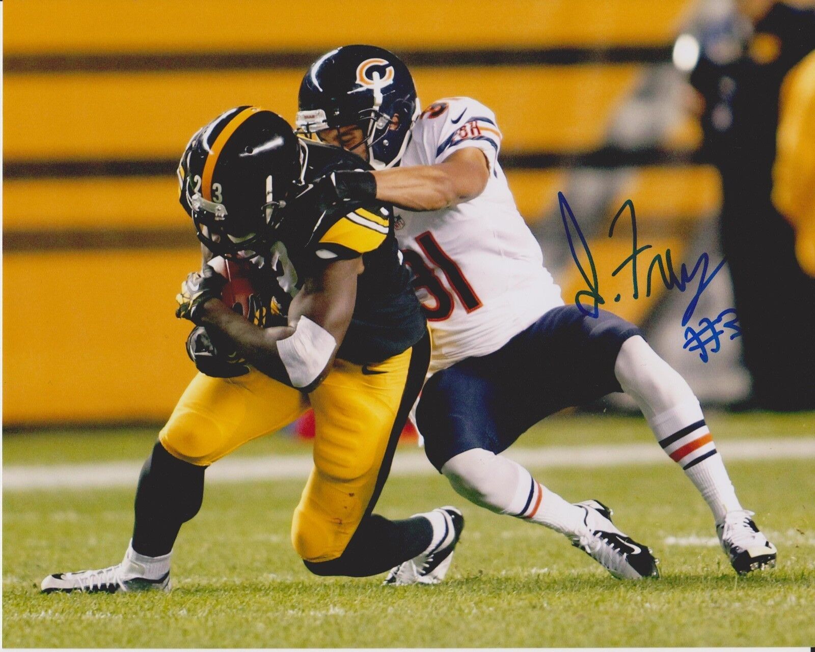 ISAIAH FREY signed CHICAGO BEARS 8X10 Photo Poster painting