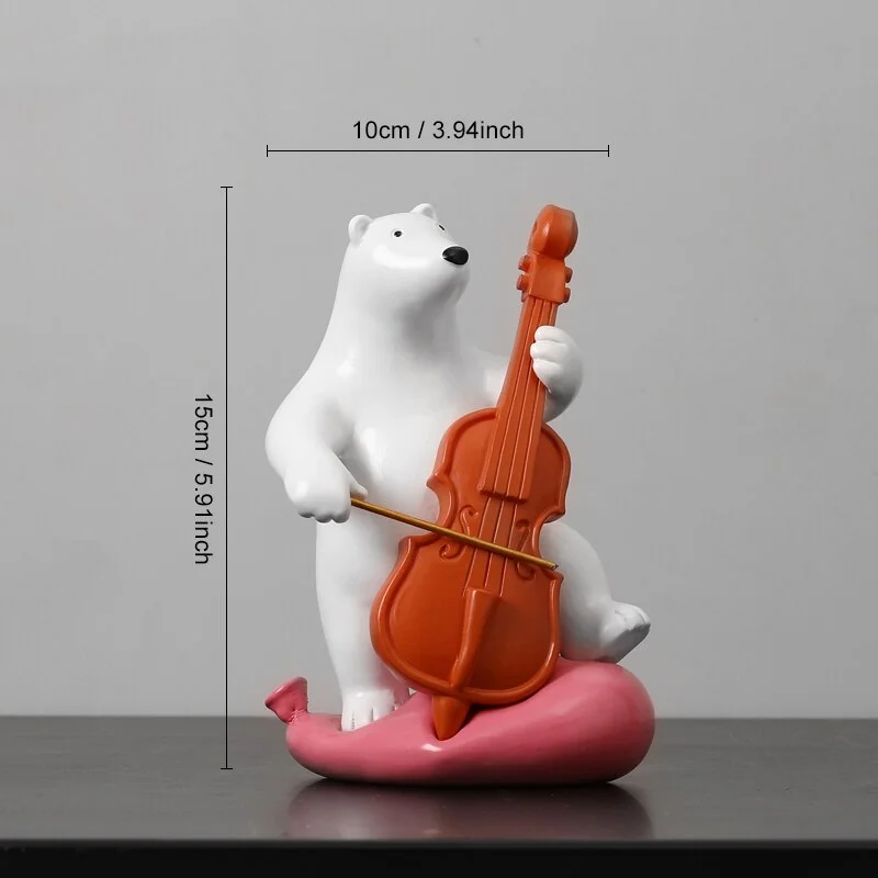 3Pcs Home Decor Music Bear Figurine Modern Resin Nordic Decor Figurines For Interior Sculpture Living Room Decoration Accessorie