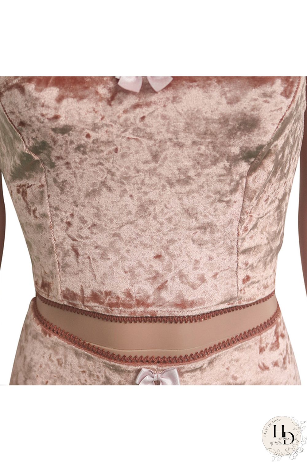 Pink Polyester Sexy Solid Two Piece Suits Straight Sleeveless