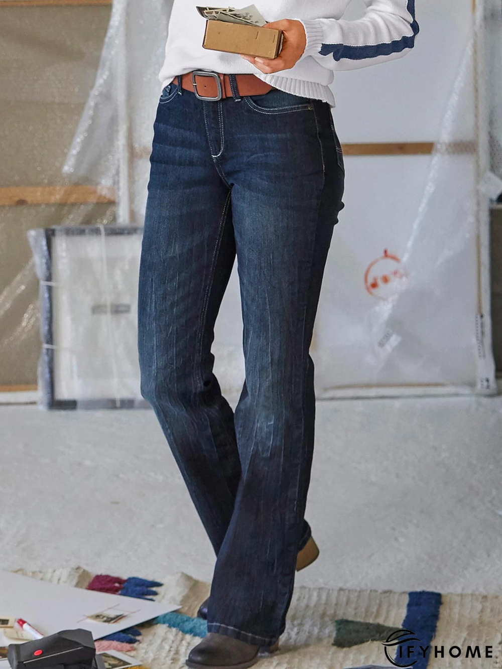 Plain Casual Loose Jeans | IFYHOME