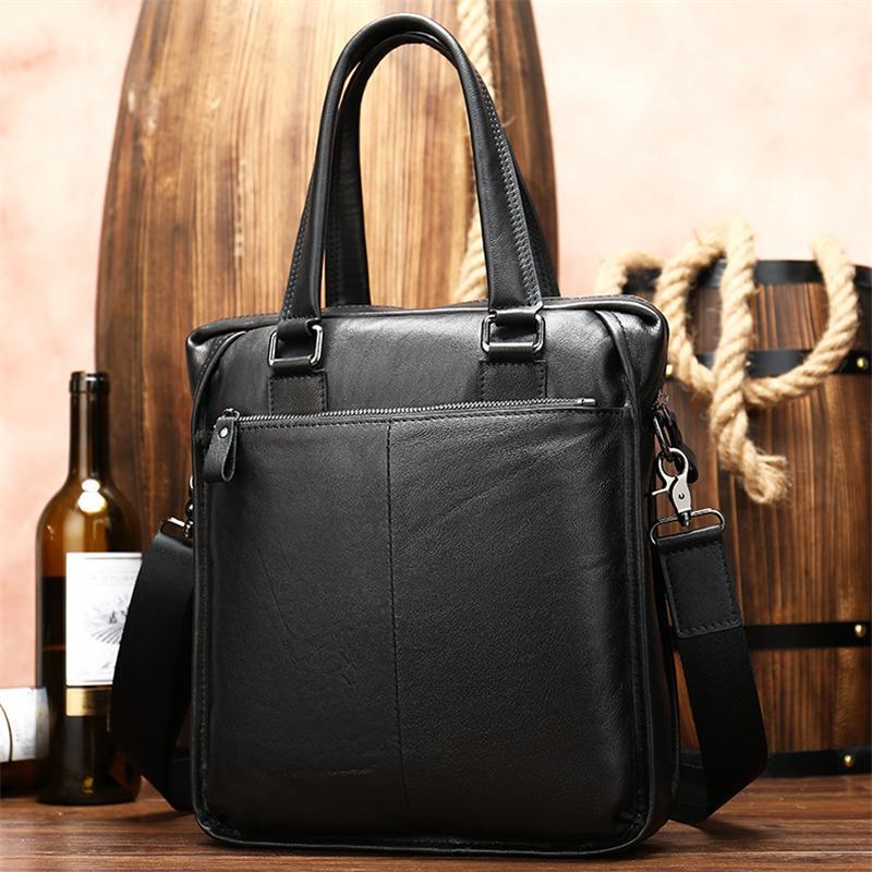 Men's Business Leather Large Capacity Fashion Casual Handbag Waterproof Crossbody Bag