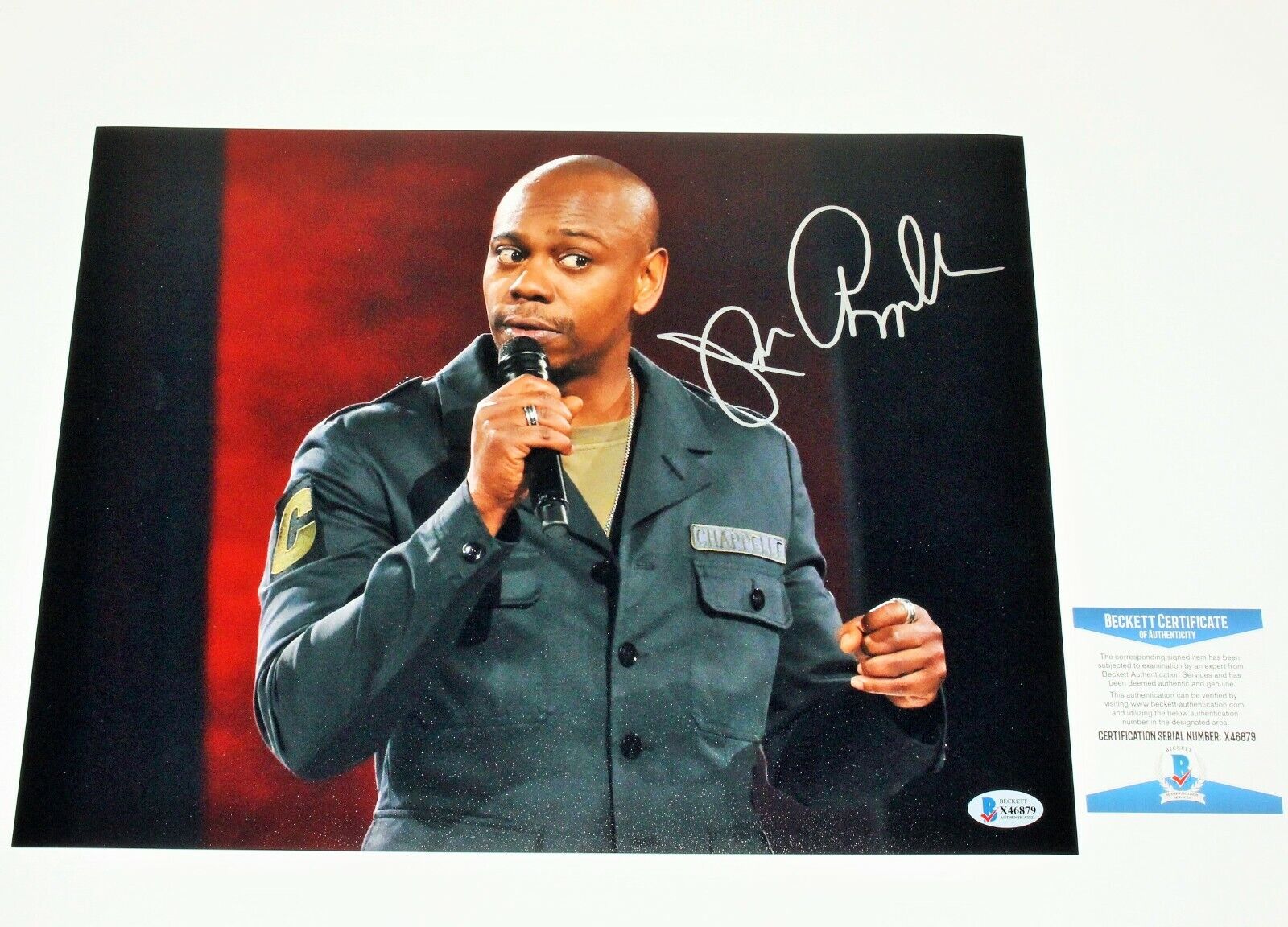 DAVE CHAPPELLE SIGNED STAND-UP LEGEND 11x14 Photo Poster painting BECKETT COA COMEDIAN SHOW BAS