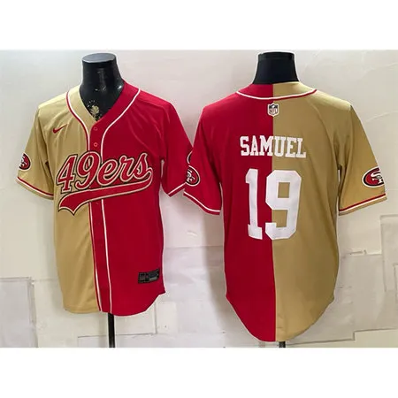 Men's San Francisco 49ers #19 Deebo Samuel Red Split Stitched Jersey