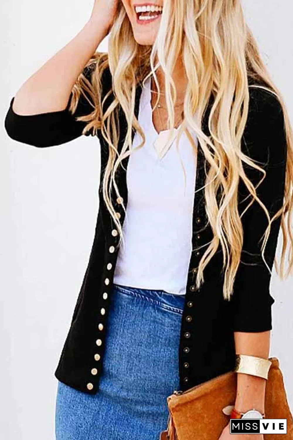 Long Sleeves Buttons Design Cardigan Tops(7 Colors)