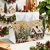 Snow Cabin DIY Pearl Diamond Painting PU Cover Tissue Holder Kit Pearl Art Painting Decoration for Home & Gifts