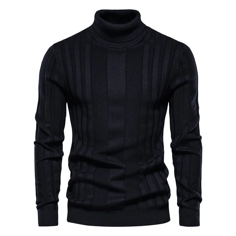 Men's Pullover Sweater Casual Slim Basic Knitted Sweater