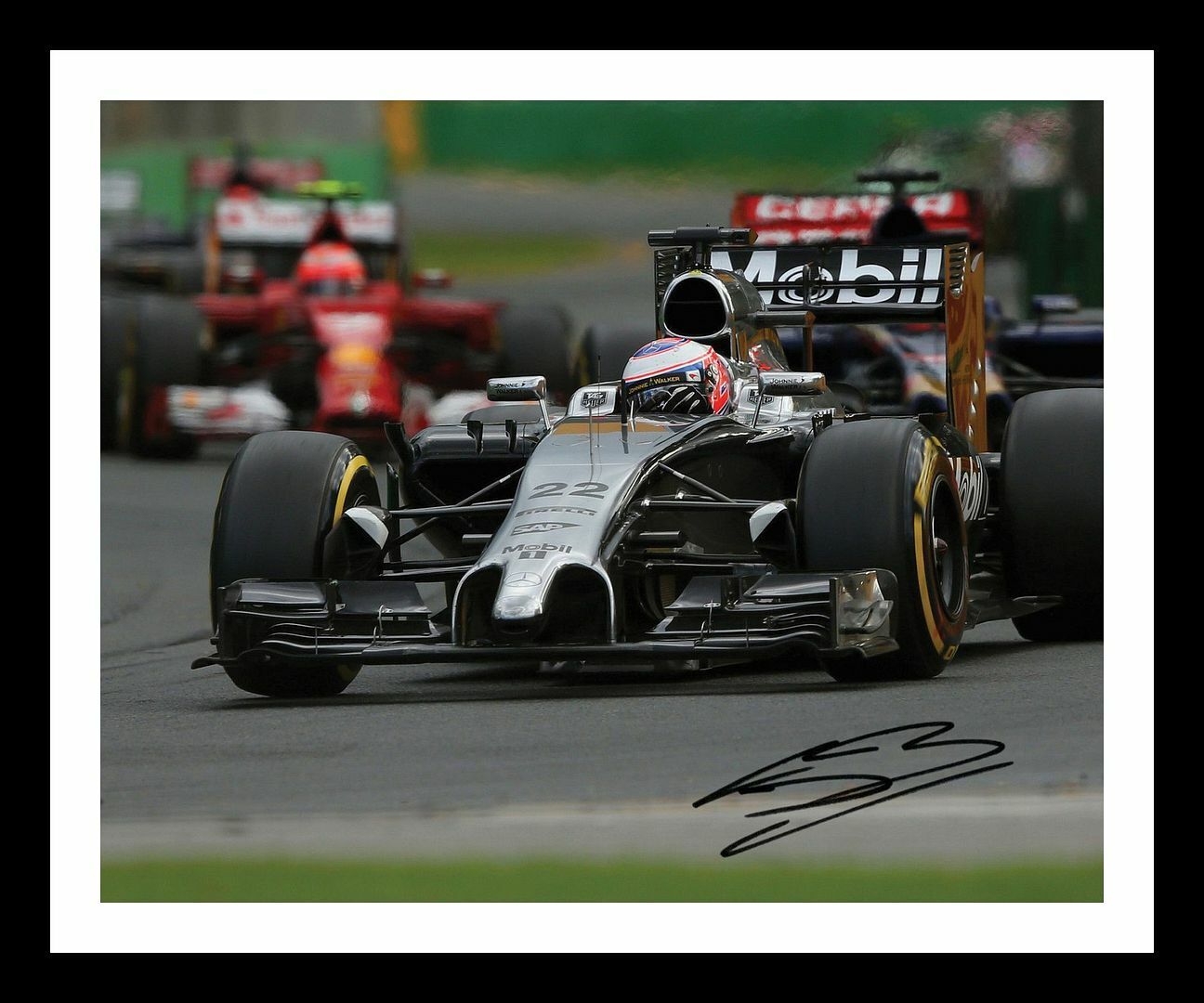 Jenson Button Autograph Signed & Framed Photo Poster painting 3