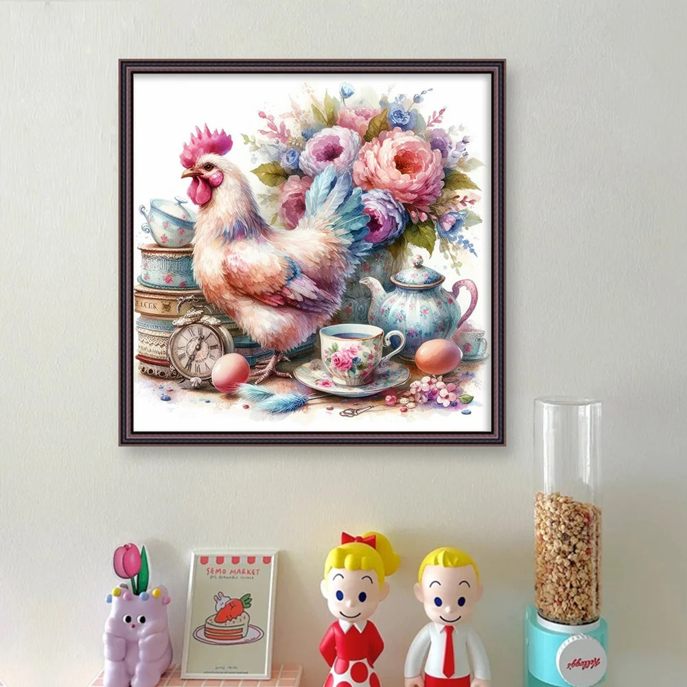 14CT Full Stamped Cross Stitch - Cock(Canvas|40*40CM)