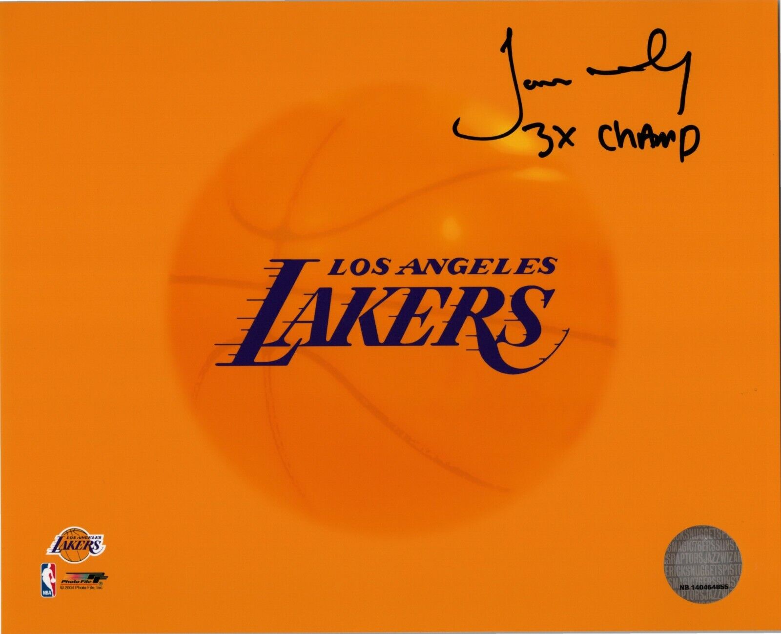 ~~ JAMES WORTHY Authentic Hand-Signed LA LAKERS