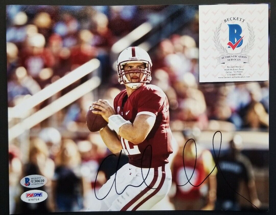 ANDREW LUCK Signed Autographed STANFORD CARDINALS 8x10 Photo Poster painting. BECKETT