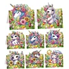 8PCS DIY Diamond Art Greeting Cards Xmas Congratulations Cards & Gifts (Flower)