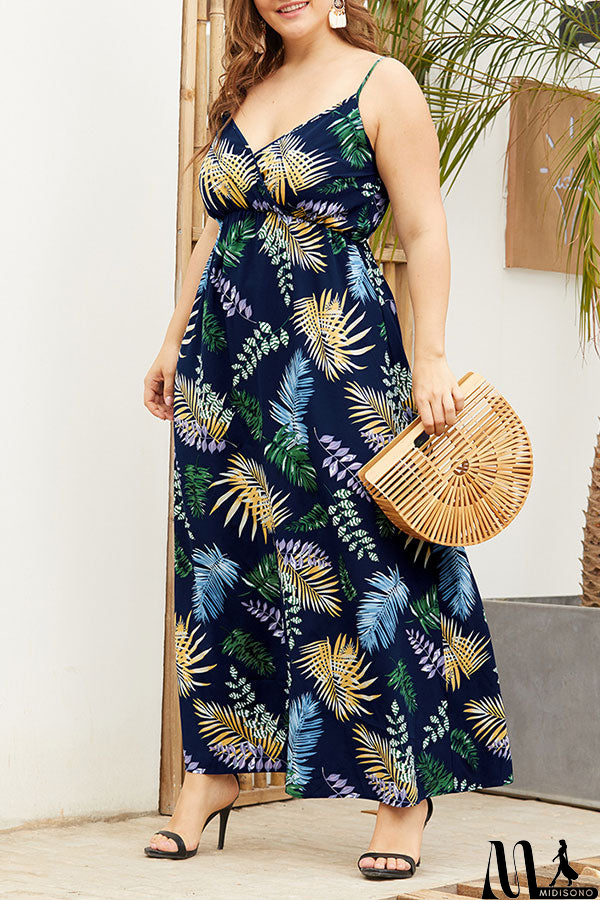 MidiSono - Plus Size Printed Sleeveless Maxi Dress