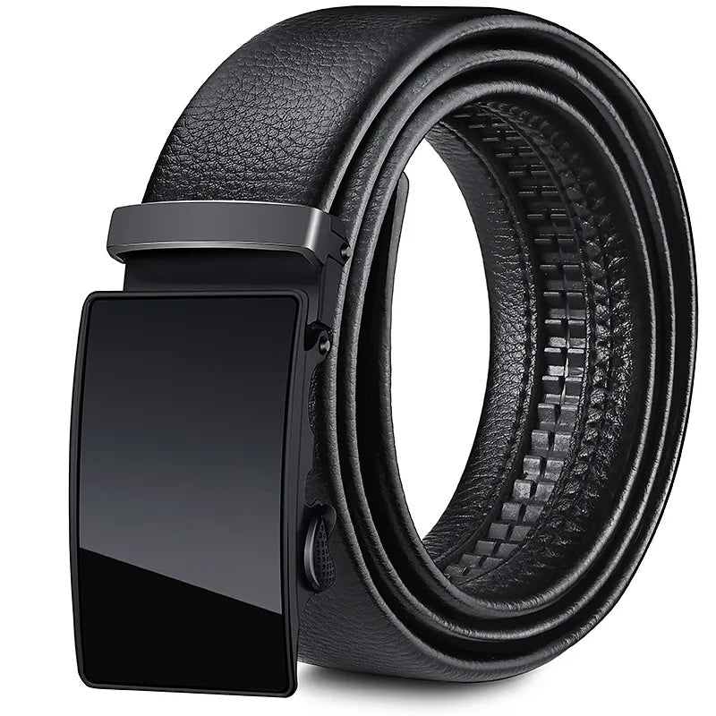 Direct Belt Men's Youth Business Soft Leather 3.5 Automatic Buckle Black Belt Running Jianghu Goods Source