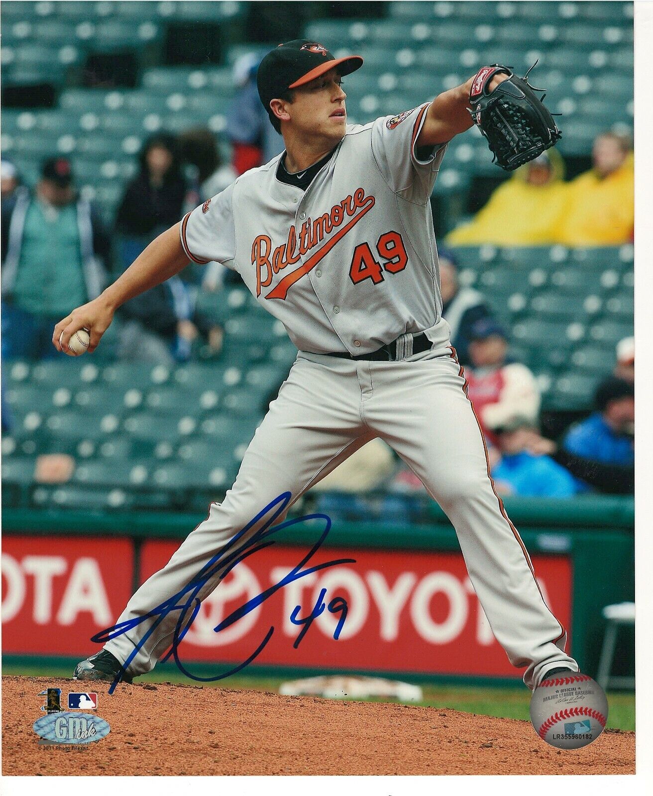 JASON BERKEN BALTIMORE ORIOLES RARE SIGNED Photo Poster painting WITH PROOF