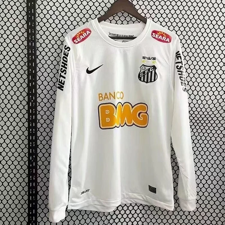 Fans edition 2011 Santos FC Home Long Sleeve Football Jersey 
