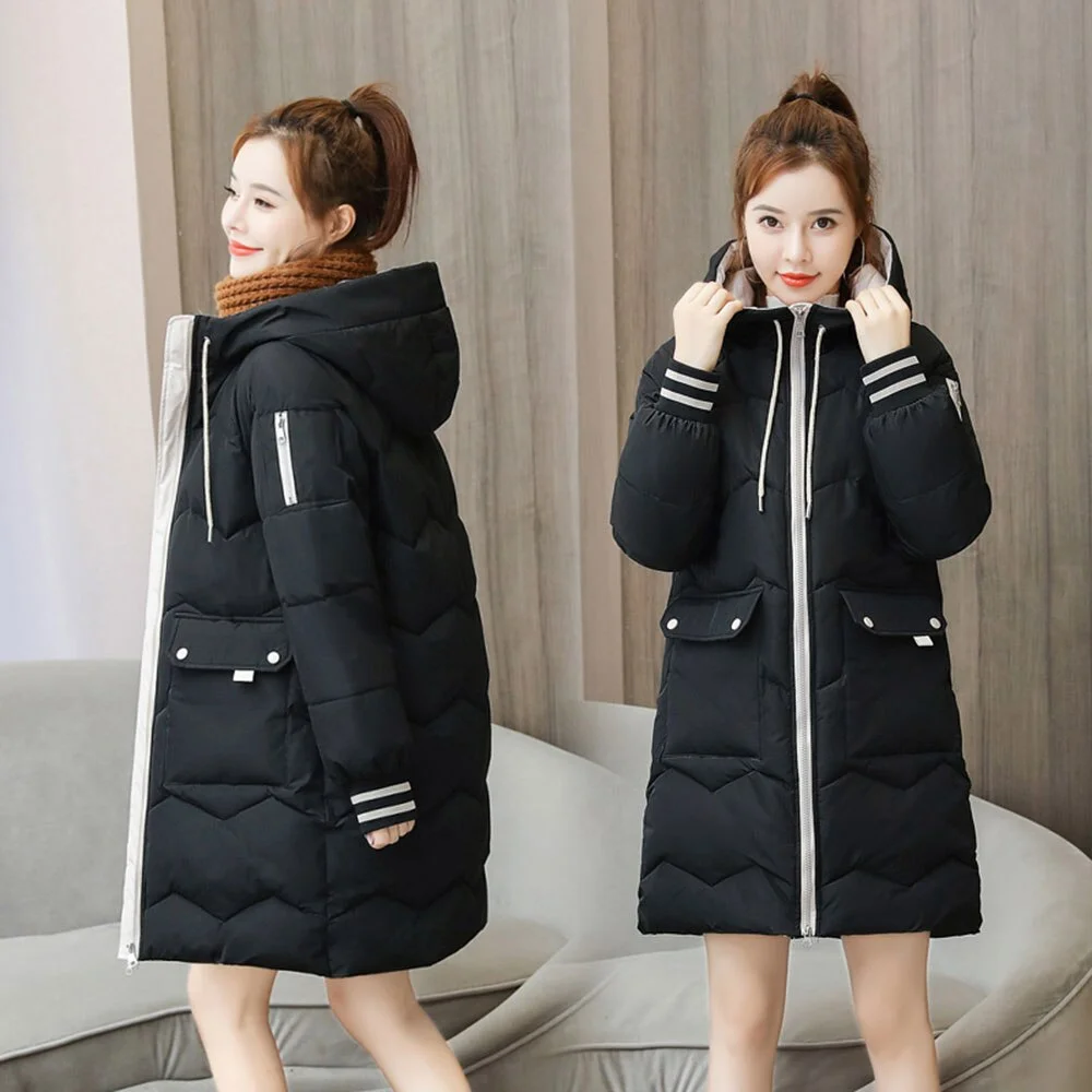 Winter Jacket Women Long Parka Hooded Warm Women Winter Jacket Coat Windbreak Cotton Padded Jacket Plus Size Lady Puffer Jacket