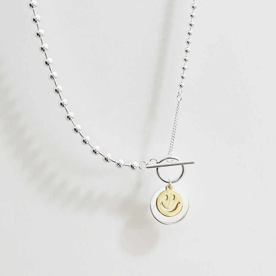 925 Sterling Silver IG Style Smile Silver Necklaces