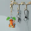(US Only)6Pcs Double Sided Special Shape Bunny Lighthouse Diamond Painting Keychain
