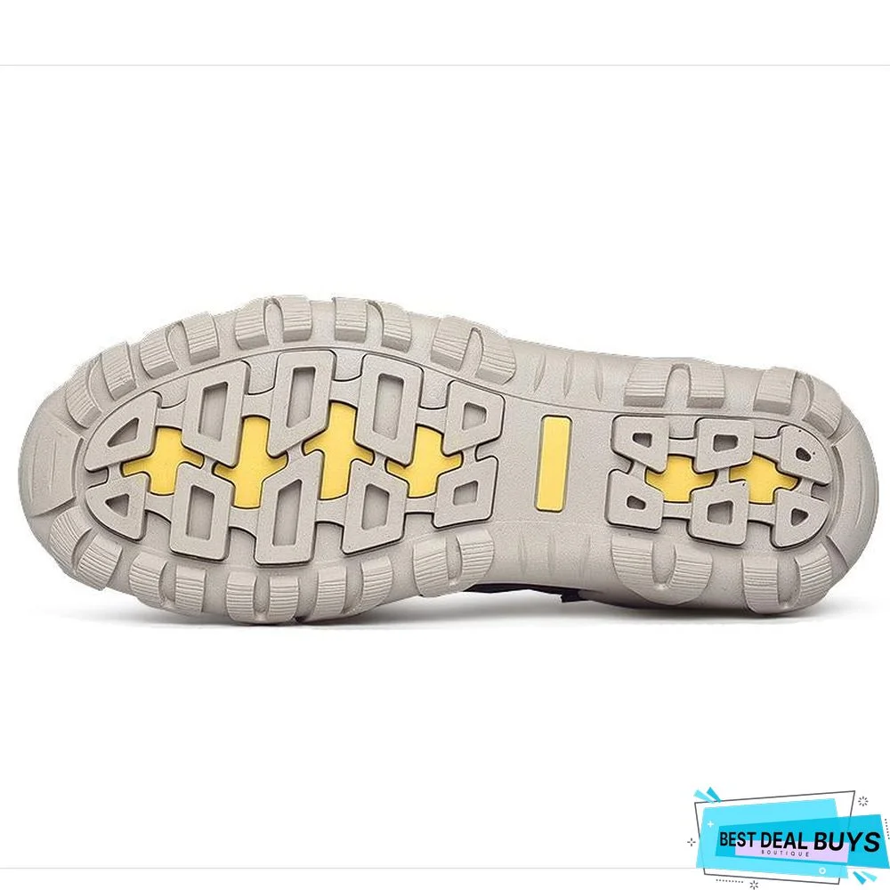 Men's Cow Genuine Leather Sandals Breathable Casual Shoes Footwear Walking Beach Sandals