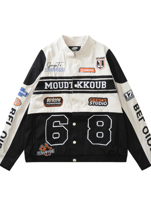 Dark Disassembled Motorcycle Cardigan Embroidered Jacket