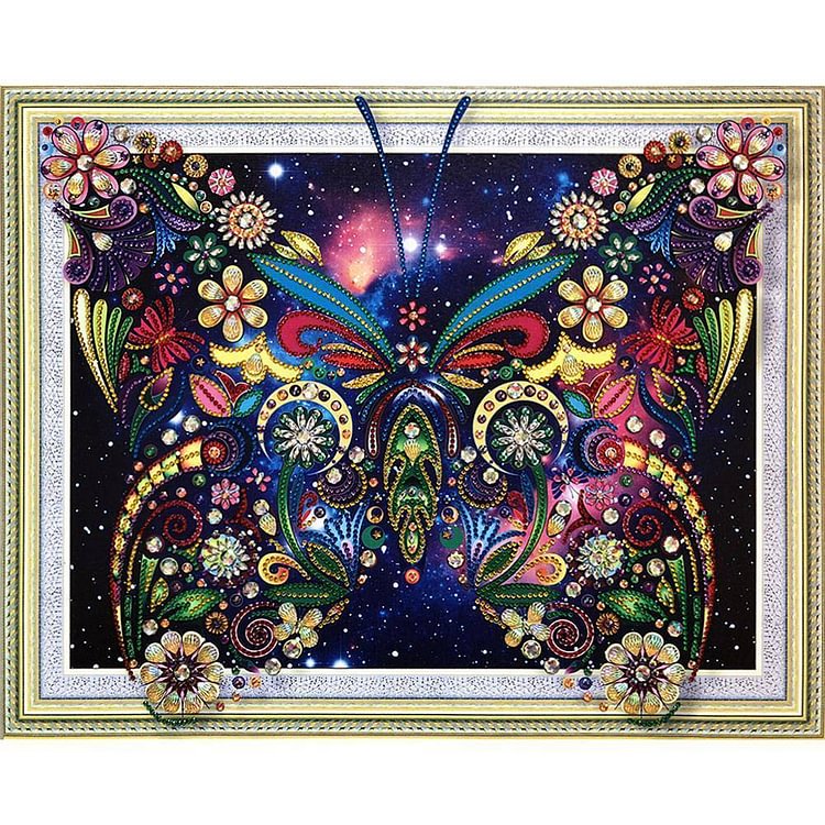 Papillon - Diamant en forme spéciale - 40x50cm