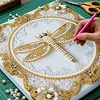 Dragonfly DIY Pearl Diamond Art Kit for Adults Home Decor 25x25cm With Frame
