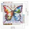 Papillon quatre saisons - per&ccedil;age rond peinture diamant - 30*30cm
