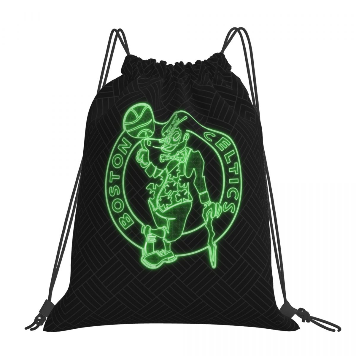 Boston Celtics Neon Light Unisex Drawstring Backpack Bag Travel Sackpack