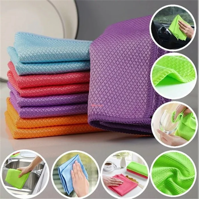 Microfiber Streak-Free Miracle Cleaning Cloths - Reusable