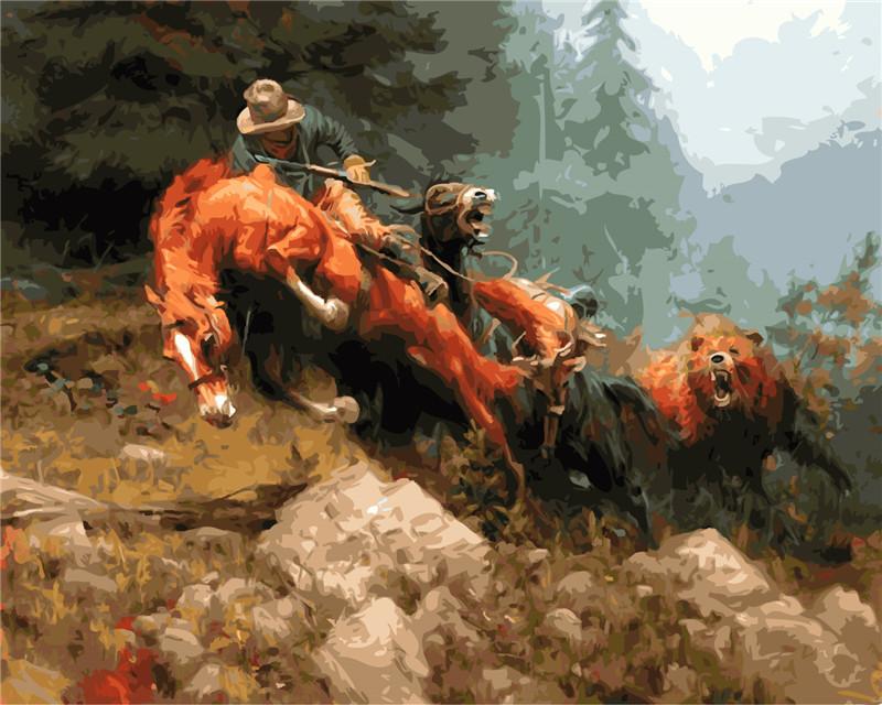 

Fighting Horse – Paint By Numbers - 40*50CM, 501 Original