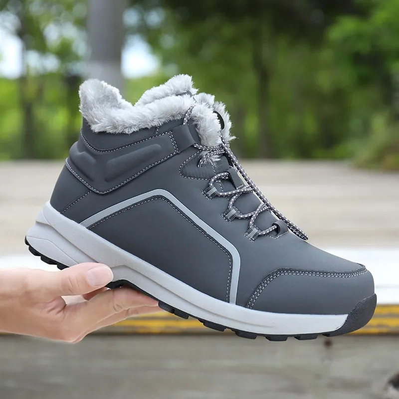 Nine o'clock Quality Men Plush Boots New Arrivals Fashion Couple Shoes Outdoor Lace-up Slip Resistant Footwear Casual High-top