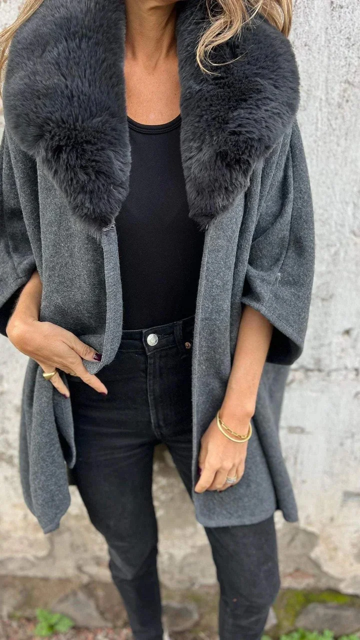 Nigikala Nigikala New Women's Autumn And Winter Loose Long Sleeve Big Collar Collar Coat