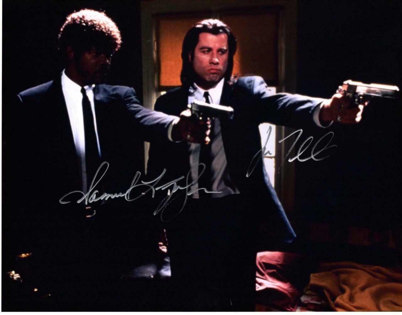 Samuel L Jackson John Travolta Signed 11x14 Photo Poster painting Autographed Picture plus COA