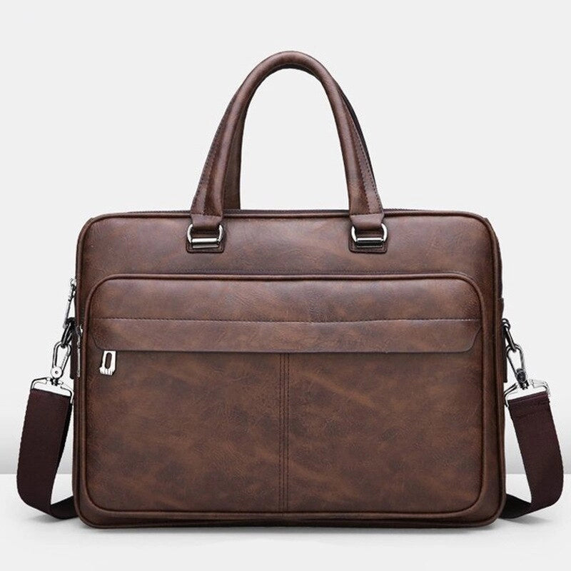 High Quality Men’s Handbag Business Office Leisure Crossbody Shoulder Bag Leather Bag Large Capacity Fashion Briefcase