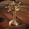 Brass Rudder Rotating Ornaments Pilot Helmsman Desk Decoration Ornaments Car Ornaments Copper Crafts
