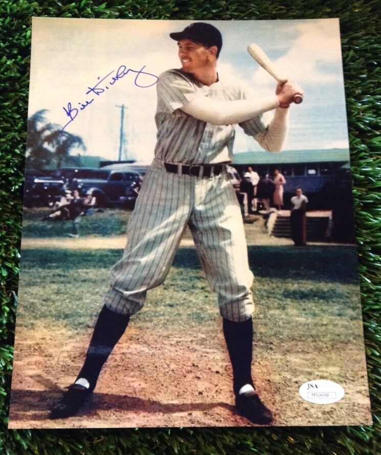 BILL DICKEY SIGNED 8x10 NY YANKEES Photo Poster painting DIED-1993 JSA/COA