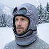 Winter Thermal Hat with Glasses Windproof Ski Mask Cap 