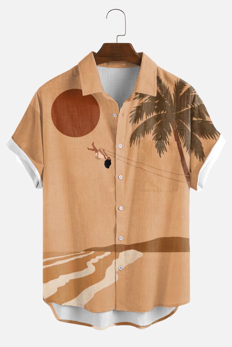 Light Orange Sunset Short Sleeve Shirt