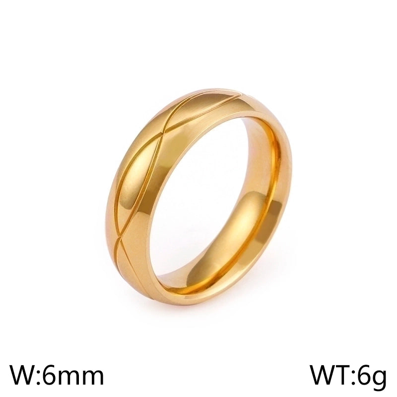 Titanium Steel 18K Gold Plated Korean Style Geometric Rings